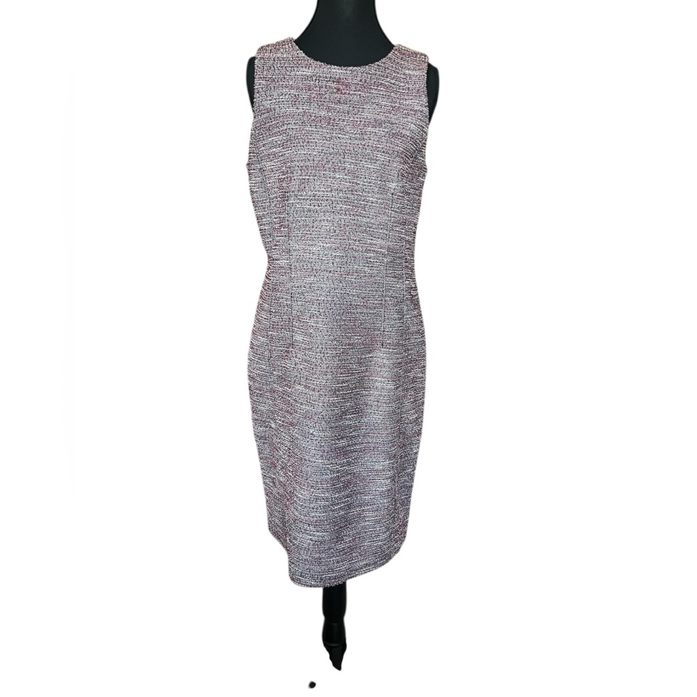 LOFT Ann Taylor Sleeveless Tweed Knot Shift Dress size 8